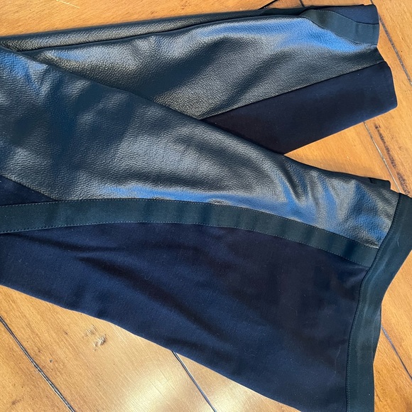 NEW BCBG MAX AZRIA BLACK TRAVIS ELASTIC Faux Leather TRIM Leggings SzLarge NWOT - Picture 8 of 8